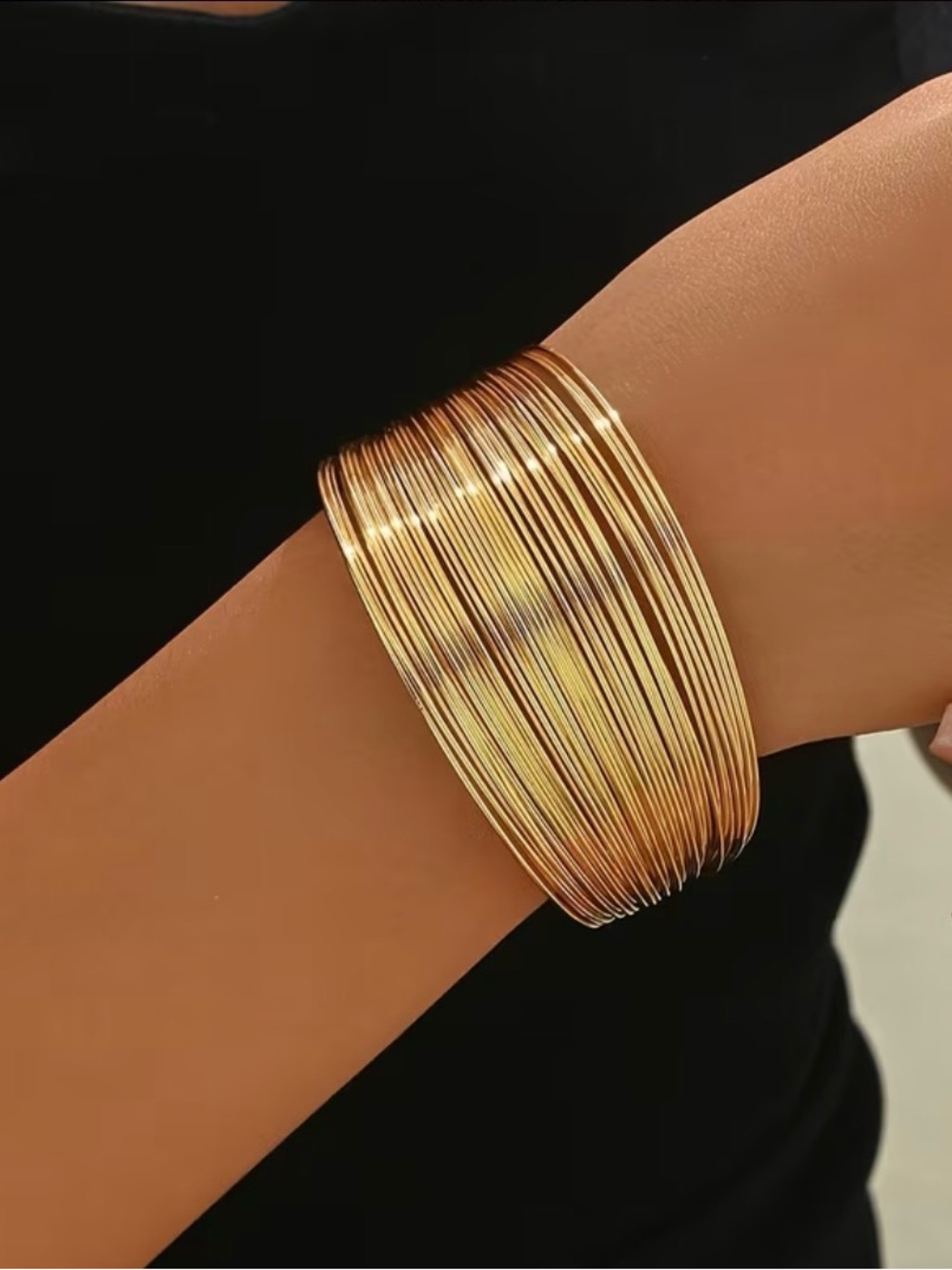 Gold Multi-Strand Open Cuff Bracelet by